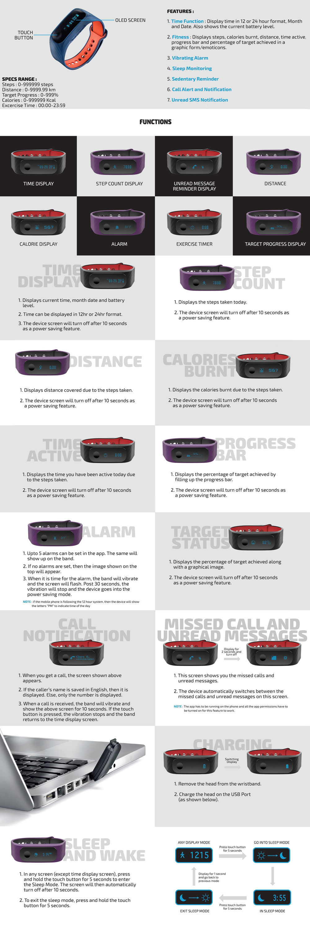 Fastrack Reflex Fitness Band Smart Watch