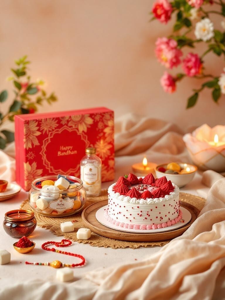 Rakhi cake delivery Nepal  Fresh cream cakes for Raksha Bandhan  Mithai gift boxes from TipTop or Angan  Sweets hamper for brother/sister Nepal