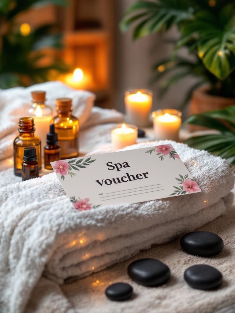 Couple’s spa day voucher for anniversary celebration