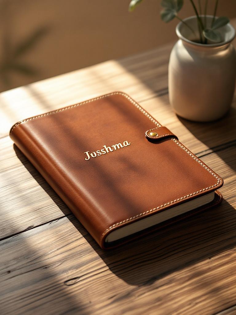 Customized leather-bound diary with name engraving for teacher dad, thoughtful Father’s Day gift in Nepal.