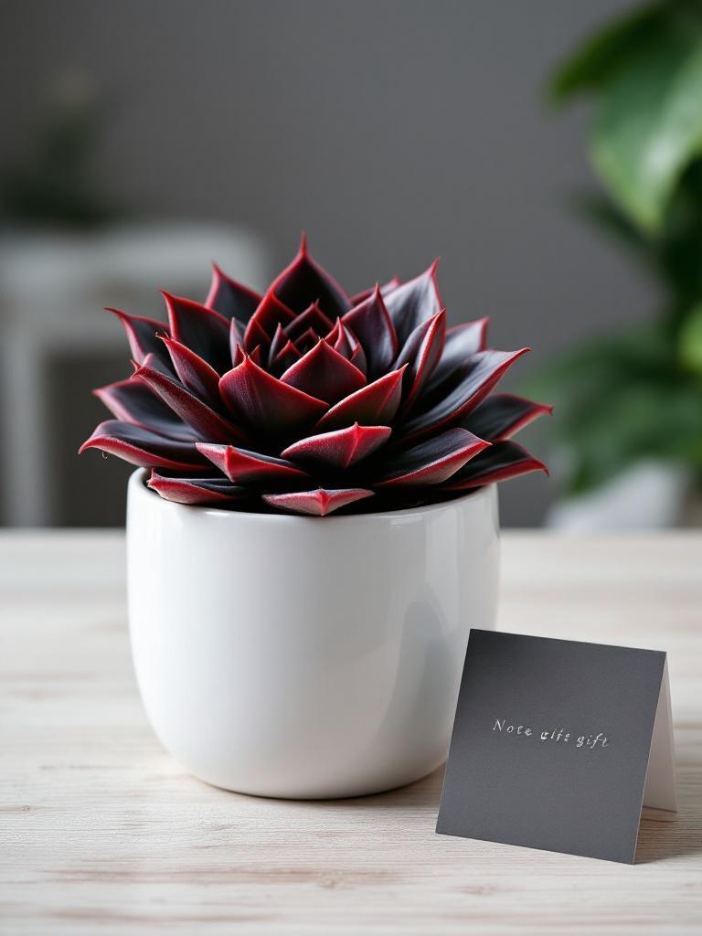 Echeveria Black Prince Succulent Plant in Pot – Dark Rosette Indoor Plant Gift in Nepal