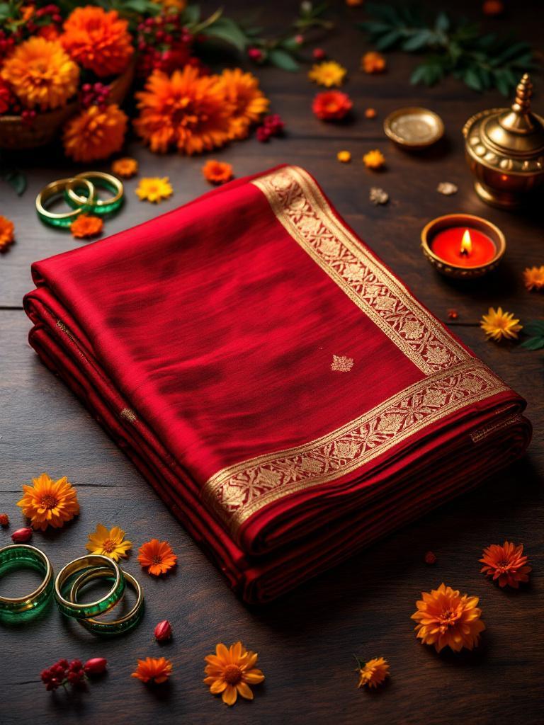 Buy Teej sarees online Nepal   Traditional red sarees Nepal   Send saree gifts abroad   Nepali festival saree shopping 