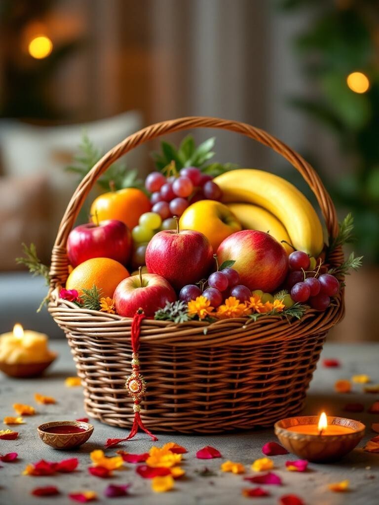 Fresh fruit gift baskets Nepal  Seasonal fruit hampers online  Healthy rakhi gifts for elders  Raksha Bandhan fruit delivery Nepal