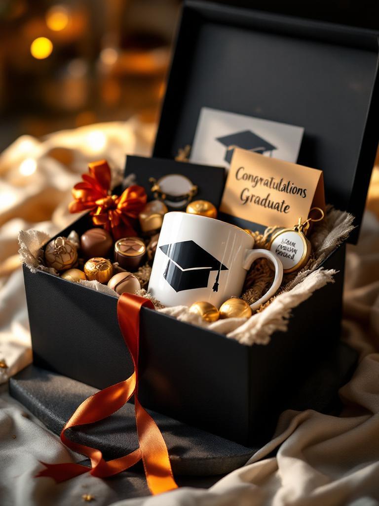 Graduation celebration gift box with mug, card and treats – Giftmandu