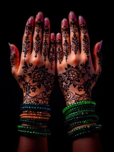 Green Bangles & Mehendi – The Shrawan Essentials