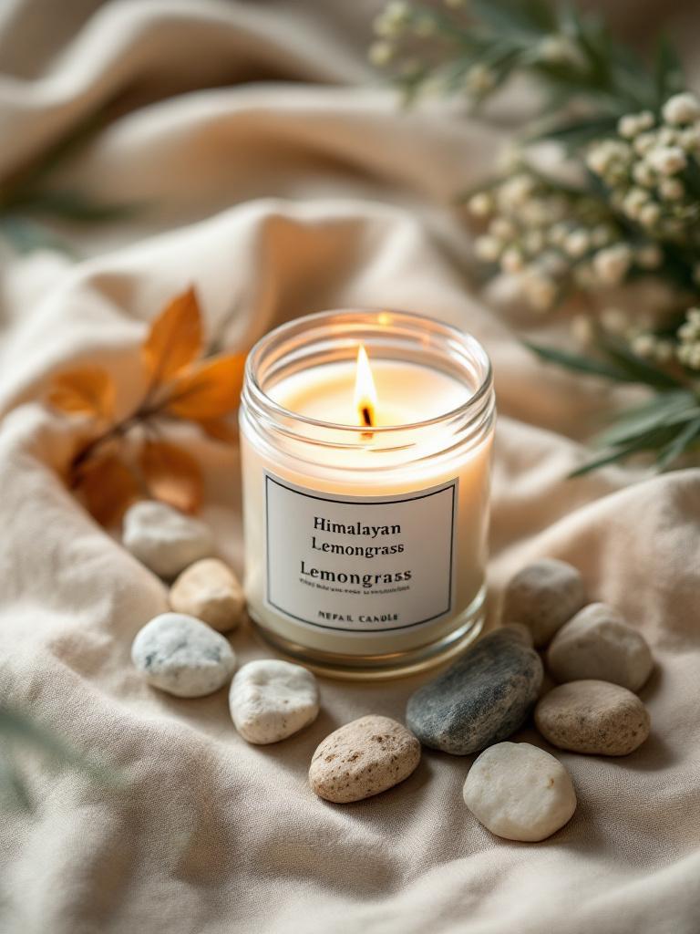 Handmade Nepali scented candle gifts in glass holders