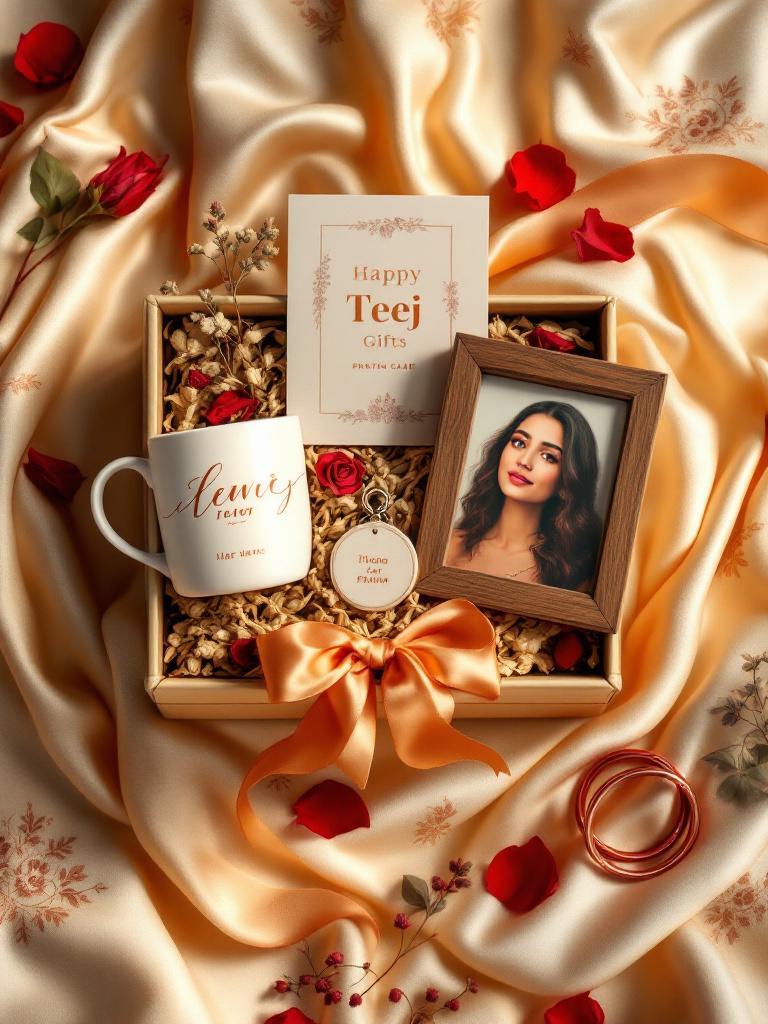 Personalized mugs for Teej   Engraved Teej gift items   Photo gifts for Teej celebration 