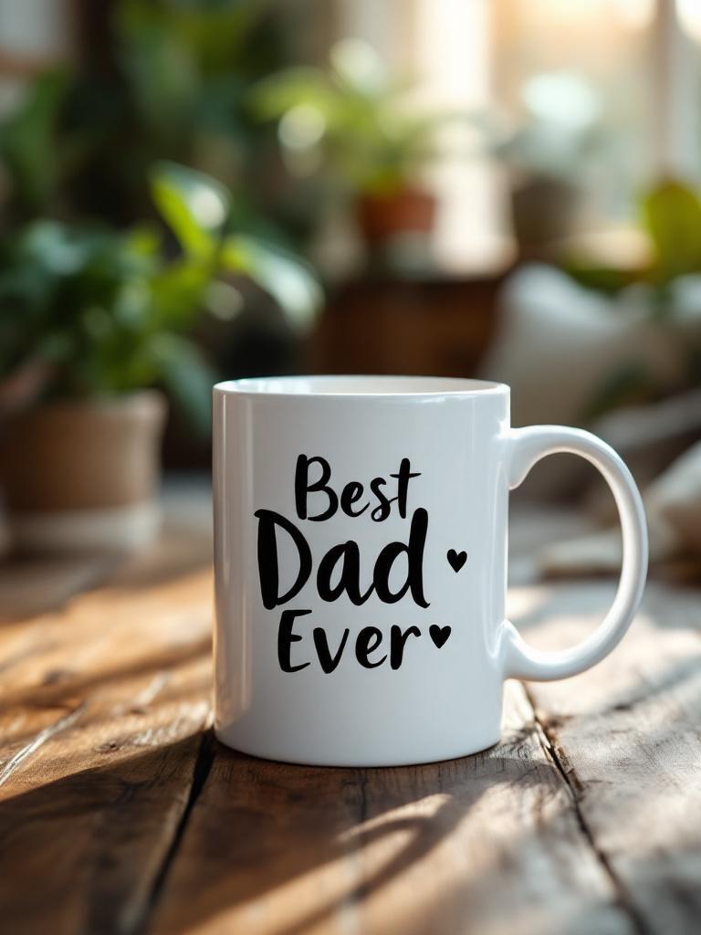 Personalized coffee mug with family photo and custom message for Father’s Day gift