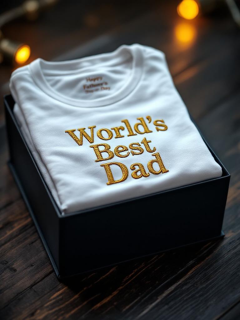 Custom t-shirt with personalized design for Father’s Day, featuring a special quote or family photo.with personalized design for Father’s Day, featuring a special quote or family photo