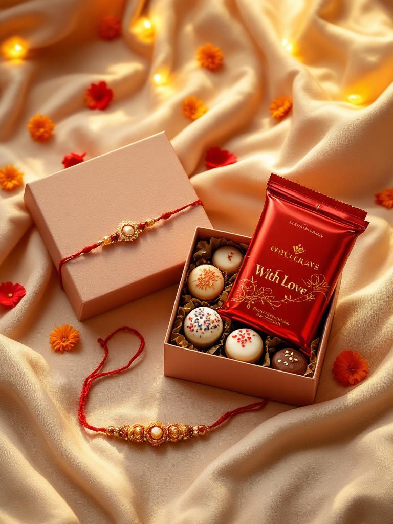 Designer rakhi gift box Nepal  Rakhi box with sweets and gifts  Custom rakhi packaging ideas  Rakhi combo box for gifting