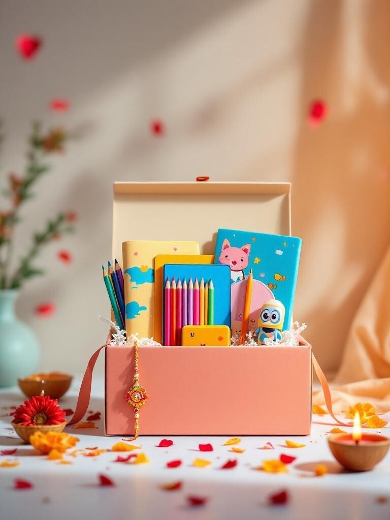 Stationery gift set for children Nepal  Back-to-school gifts for Raksha Bandhan  Pencil boxes and notebooks for kids  School supplies gift hamper
