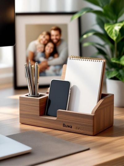 wooden desk organizer gift Nepal   eco-friendly office gifts for dad   sustainable accessories for Father’s Day 