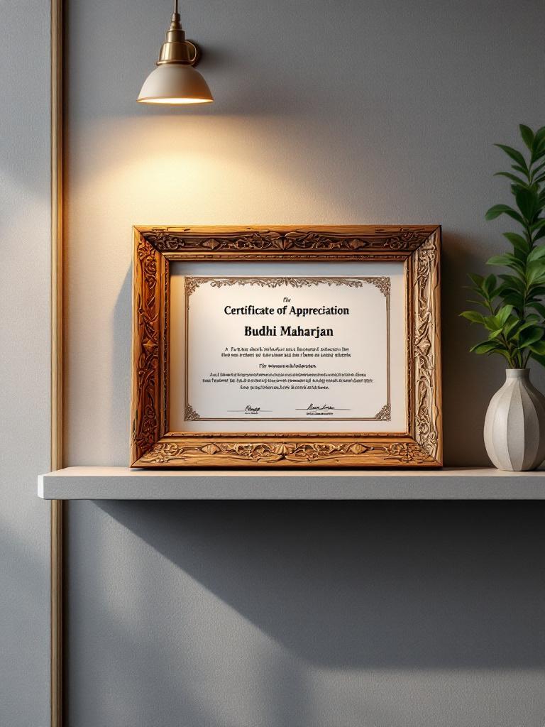 Handcrafted photo frame with certificate holder – graduation gift Nepal